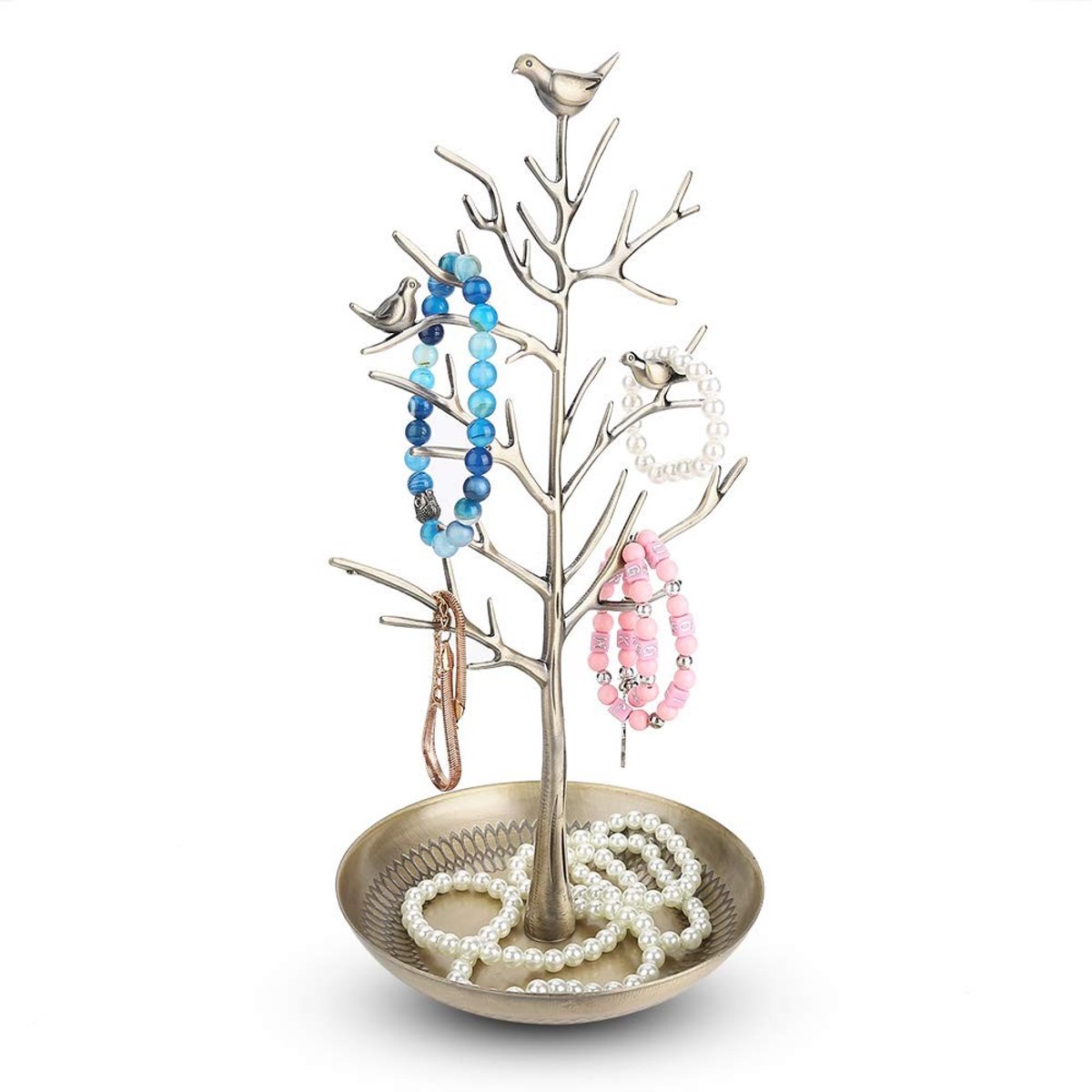 ONF3 - Sieradenstandaard - Kettinghouder - Antiek ontwerp - Kleur brons - Earring holder - Sieraden organizer - Geschikt voor elke ruimte