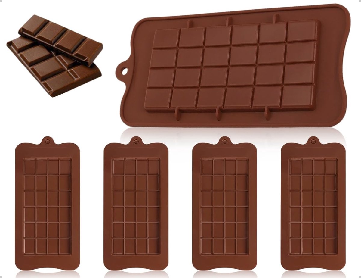 NTHProducts - Chocolade Mallen - Silicone Mallen - Herbruikbaar en Creatief - 220 x 107 x 8 mm - Voor Zoetigheden en Desserts - Geschikt voor Thuisbakkers