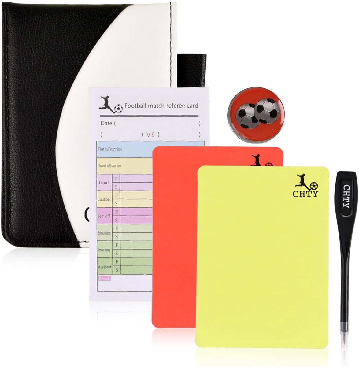 NTHProducts - Football Referee Card Set - Scheidsrechter Set - Perfect voor School Sporten - EREFEREESET-003 - Inclusief Pen en Score Sheets - Geschikt...
