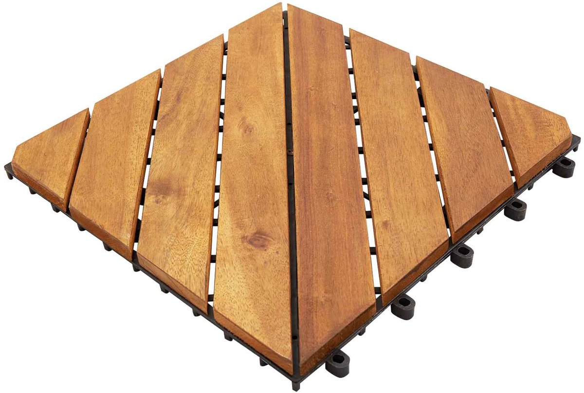 vidaXL - Terras - Tegel - 20 - pcs - Bruin - 30 - x - 30 - cm - Acaciahout