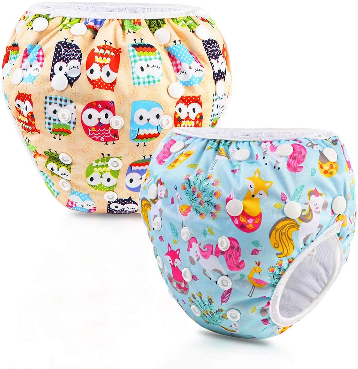 Allecto - Babyzwemluier - Herbruikbare zwemluiers - Ideaal voor zwembad of vakantie - 0-3 jaar - Wasbare zwemluiers - Voor baby's van 3-10 kg - 2 s...