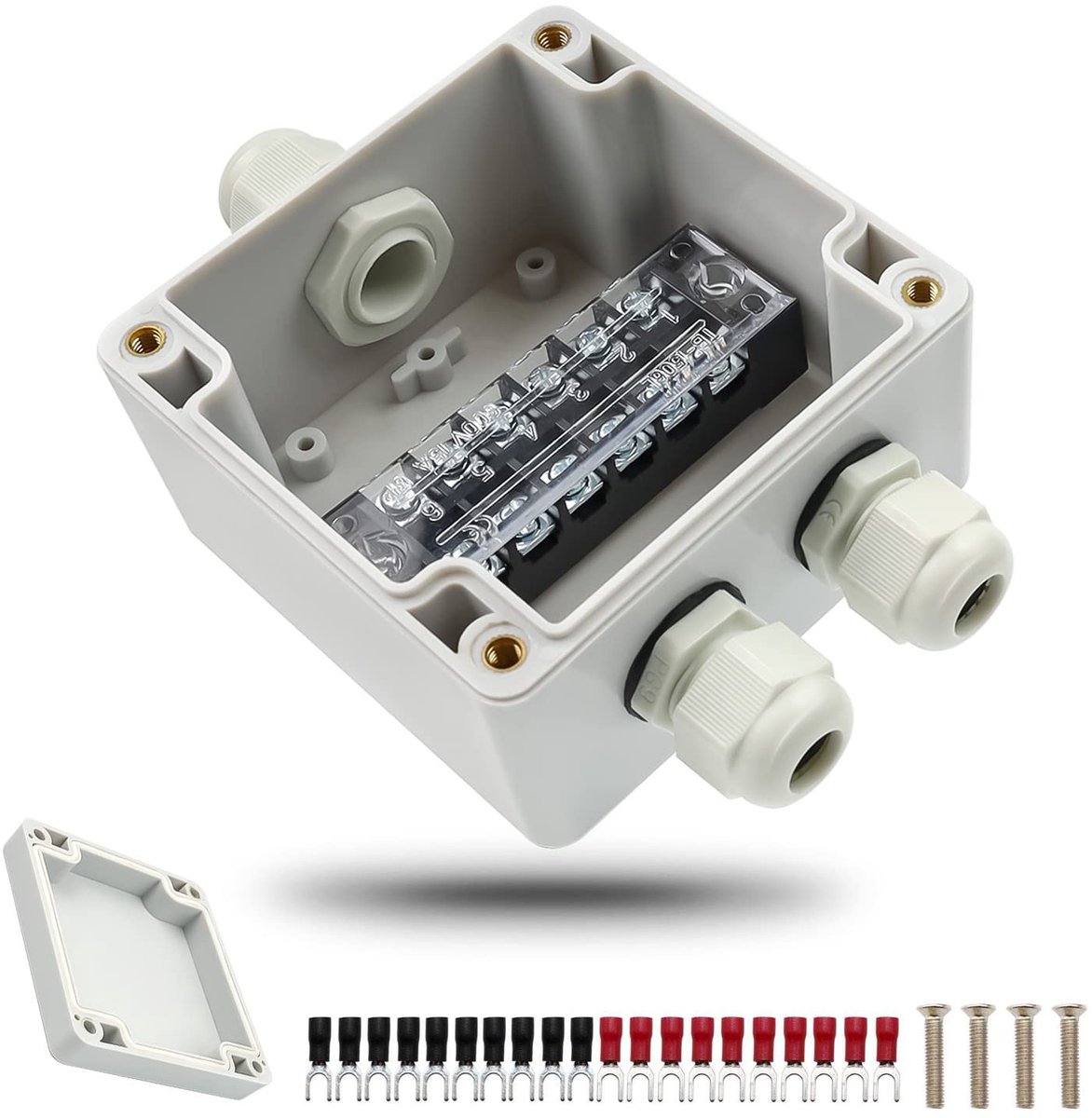 Allecto - Waterdichte Aansluitdoos - Buiten - IP66 - Witte 3-polige Kabelstekker - Veilig en Betrouwbaar - Geschikt voor Ø 4-8 mm Kabel