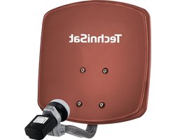 TechniSat DIGIDISH 33 Satellite dish for 1 participant (33 cm small satellite system, complete set with wall mount and satellite finder V/H-LNB) red