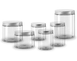 MAQA 6 Pcs Plastic Containers with Lid from 250 to 1000ml, Airtight Food Jars, Aluminum Screw Cap Jars 250ML
