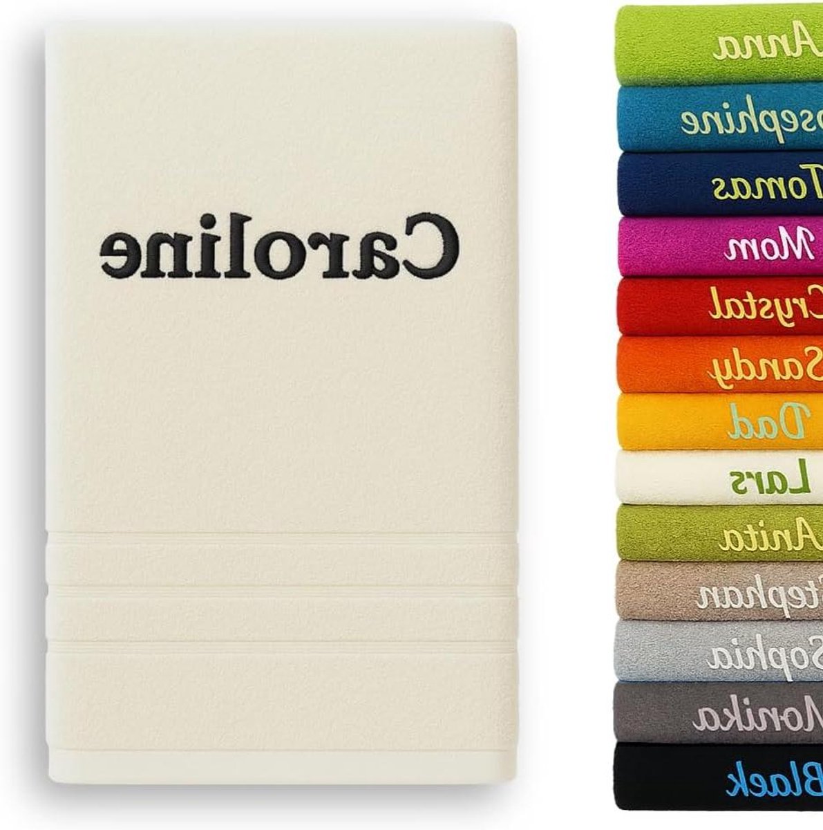 Handdoek met Naam - Gepersonaliseerde Handdoek - Badkamer Gebruik - Hoogwaardig Borduurwer