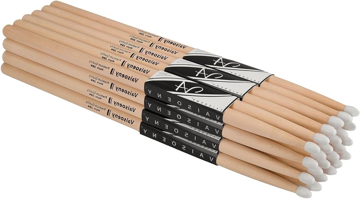Drumstokken Set - Percussie Stokken - Muziek Maken - Nylon Punt - 2B 40cm - Esdoornhout