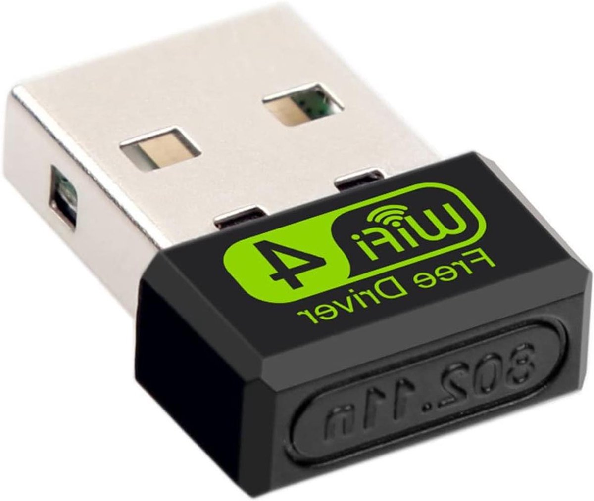 Wifi Adapter - Netwerkkaart Dongle - Internet Verbinding - Plug and Play - Nano Formaat - Zwart