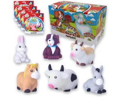 Sbabam Funny Box Jelly Planet Boerderijvrienden, dierspeelgoed voor kinderen, zacht en geurend, 4 stuks, speelgoed voor kinderen van de krantenkiosk - boerderijdieren voor kinderen, ideaal als