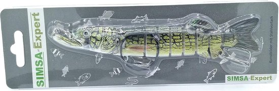 Hechtset SIMSA-Expert Hecht Wobbler Swimbait kunstaas Shad 15 cm 26 g stalen voorvak 30 cm set voor baars snoekbaars Hechtset — afbeelding 2