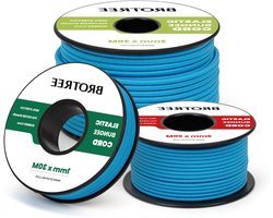 Brotree Elastisch Koord Elastische Draad 3mm x 20m Elastieken Touw Rond Bungee-koord voor DIY, Handwerk, Kamperen, Backpacking - Blauw