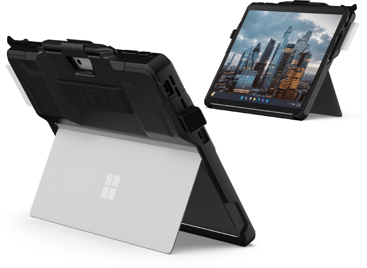 UAG Scout Hoes Geschikt voor Microsoft Surface Pro 11 / Pro 10 / Pro 9 - Back Cover - Smartcard Lezer voor Beveiliging Gegevens - Zwart