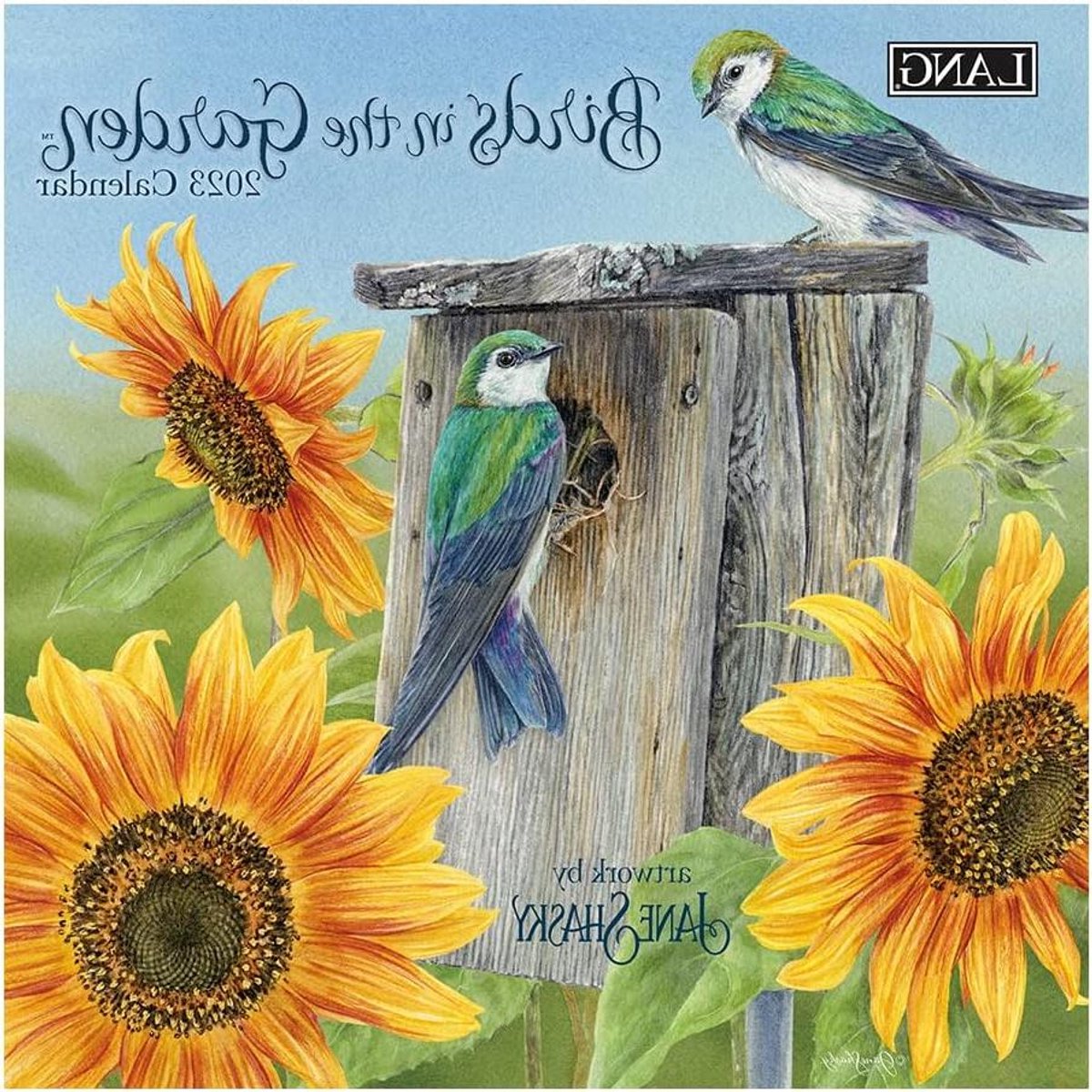 Mini Kalender - Wandkalender Vogels - Jaarplanning 2023 - Linnenreliëf Papier - 7x14 Inch - Full Color
