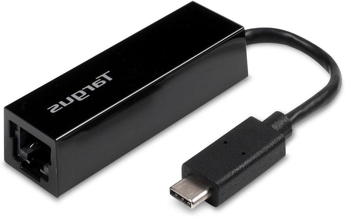 USB-C Ethernet Adapter - Netwerk Kabel Adapter - Stabiele Internetverbinding - Slank Draagbaar Ontwerp - 10x20x1 cm - Zwart