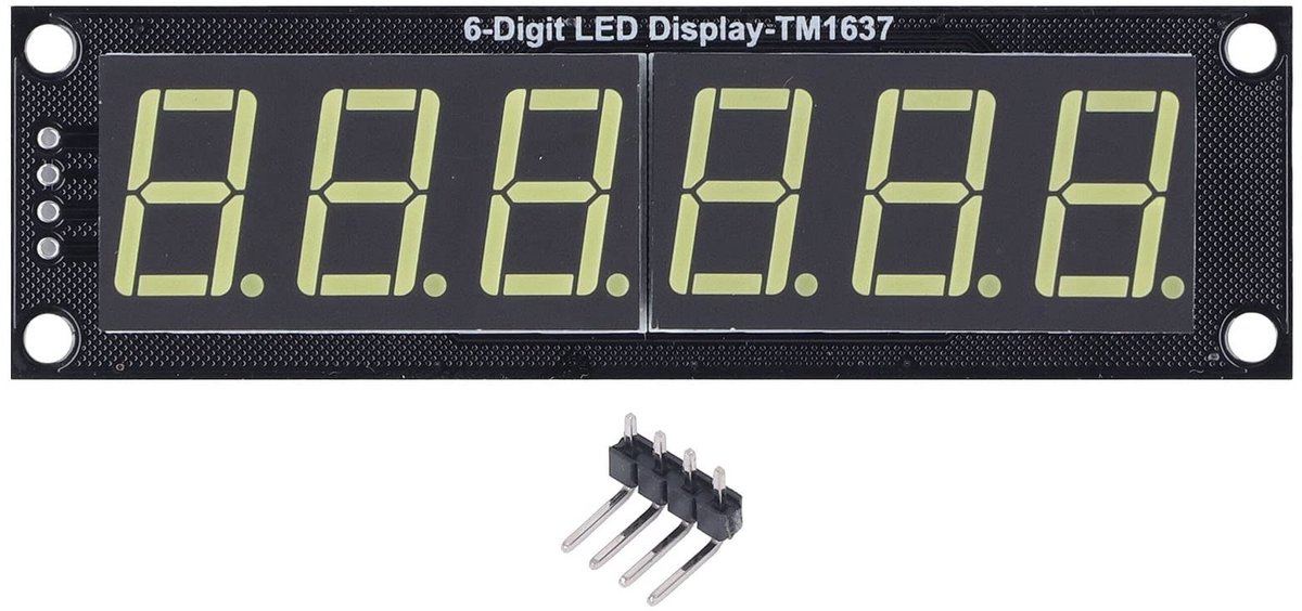 Eujgoov LED Display Module 6 Digit 7 Segment Wit - Digitale Weergave voor Klok en Meer