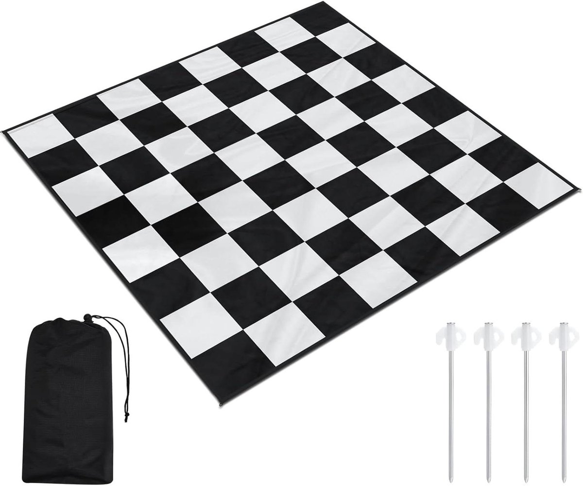 Reusachtig Schaakbord Mat - Buiten Spel Kleed - Grote Spellen - Waterdicht Nylon Materiaal - 2.74 x 2.74 Meter