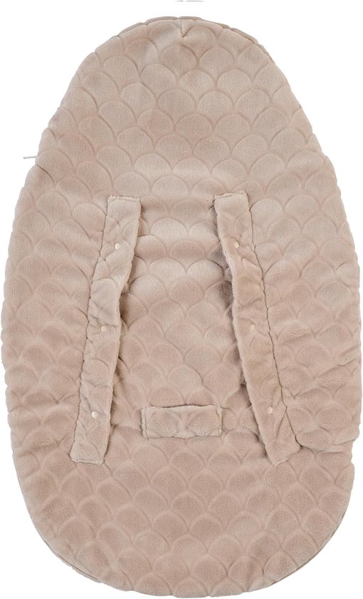 Gevoerde Voetenzak - Baby Buitendeken - Veilig Vervoer - Zacht Lapidou Materiaal - 70 x 44 cm - Beige Wit — afbeelding 2