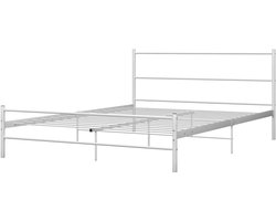 Metalen Bedframe - Tweepersoons Ledikant - Slaapkamer Meubel - Krasbestendig Frame - 140x200 cm - Wit