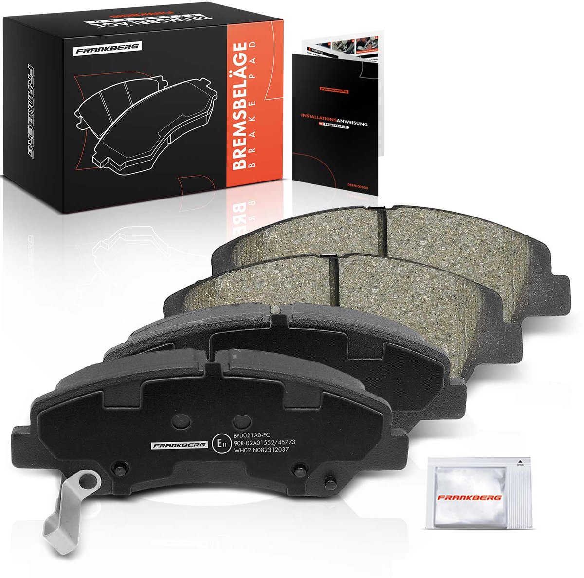 Frankberg 4x remblokken vooras voor Hyundai i10 AC3 AI3 BA IA 10L 12L