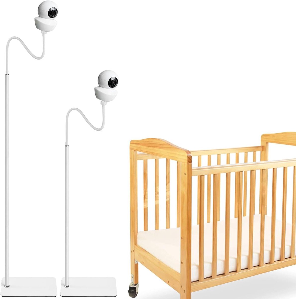 Babyfoon standaard - Vloerhouder monitor - Veilige babybewaking - Verstelbare hoogte - Tot 175 cm - Wit
