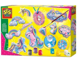 Product afbeelding van SES Creative - Hobby Pink - Gieten en Schilderen - Eenhoorns - Knutselen Meisjes - Sneldrogend - Vanaf 5 jaar