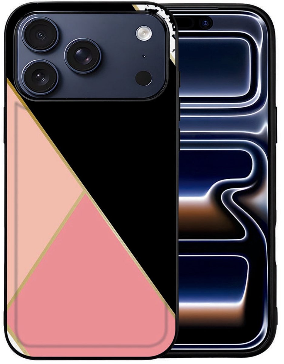 iPhone 17 Pro Back Cover Black Pink Shapes