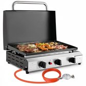 Seth Select Gas BBQ - BBQ op gas - Draagbare propaangrill - Gasbarbecue - 3 Burner Gas Grill - Gasgrill - Compact en draagbaar tafelmodel.