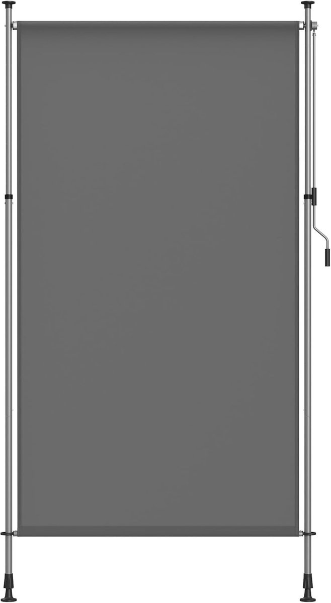 SONGMICS - Verticaal zonnescherm - breedte 150 cm - in hoogte verstelbaar 220-300 cm, geen boren - UPF 50+ - privacyscherm - antracietgrijs