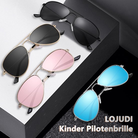 Aviator Kinder Zonnebril - Pilotenbril Jongens Meisjes - Bescherming Tegen Zonlicht - Gepolariseerde UV400 Lens - 21.5 x 11.4 cm van Aviator — afbeelding 3