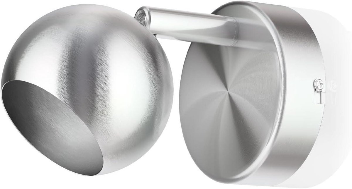 Plafondlamp Wandlamp - Moderne Spot - Binnenverlichting - Verstelbare Kap - 90x90x145 mm - Mat Staal