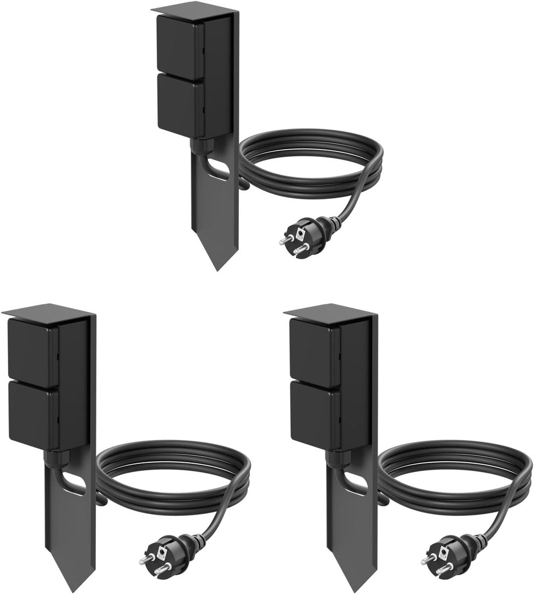Tuin Stopcontact Kolom - Buiten Stroompunt - Tuin Verlichting - IP44 Waterdicht - 30cm Hoog - Antraciet