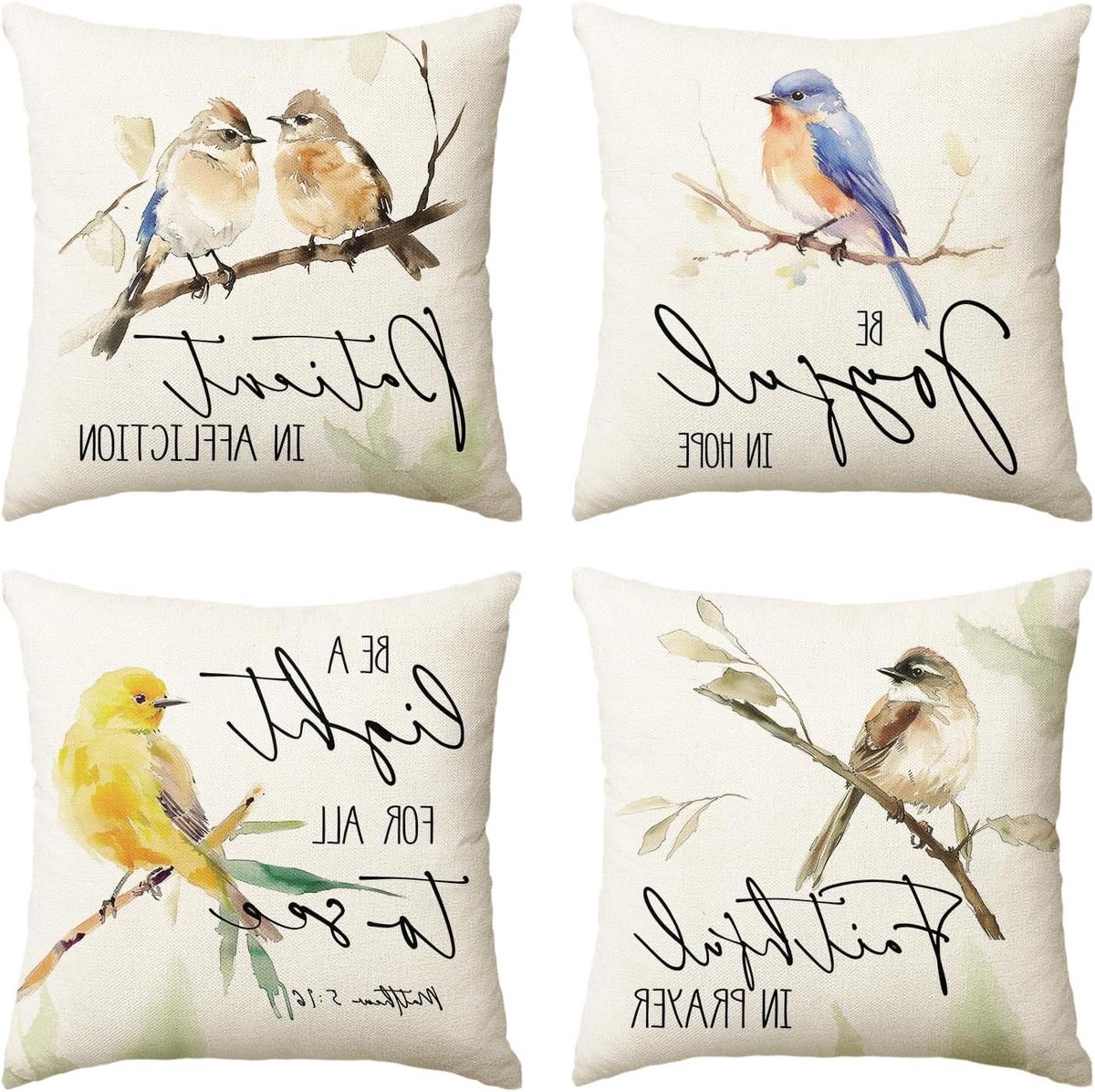 Kussenslopen Set - Decoratieve Kussens - Woonkamer Decoratie - Set van Vier - 45 x 45 cm - Multicolor