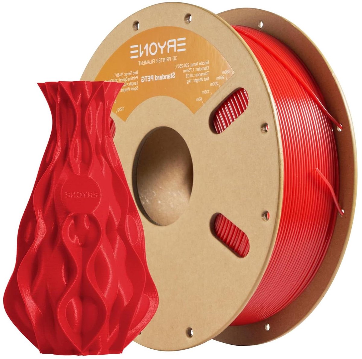 3D Printer Filament - PETG Draad - Modelbouw - Netjes Gewikkeld - 1.75 mm 1 kg - Rood