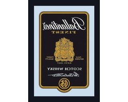 empireposter Ballantines - Black Label - grootte (cm), ca. 20x30 - Bedrukte spiegel, NIEUW - beschrijving: - Bedrukte wandspiegel met zwart kunststof frame in houtlook -