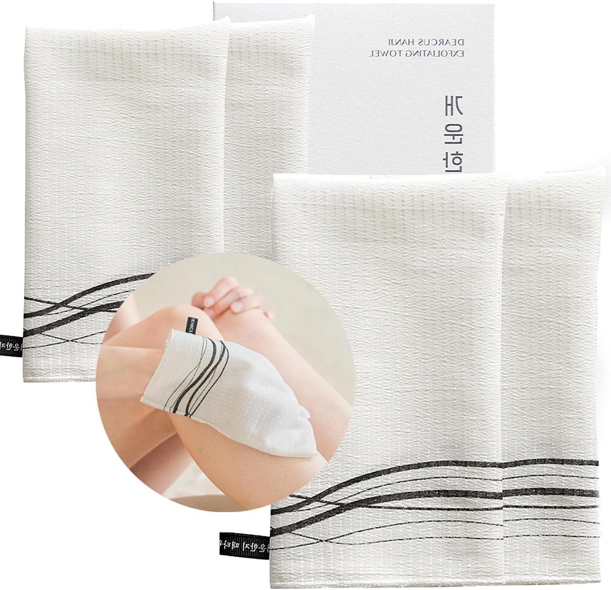 Koreaanse Exfoliërende Washandjes - Hanji Bad Scrubbers - Huid Reinigen - Huid Irritatievrij - 4 stuks - Wit