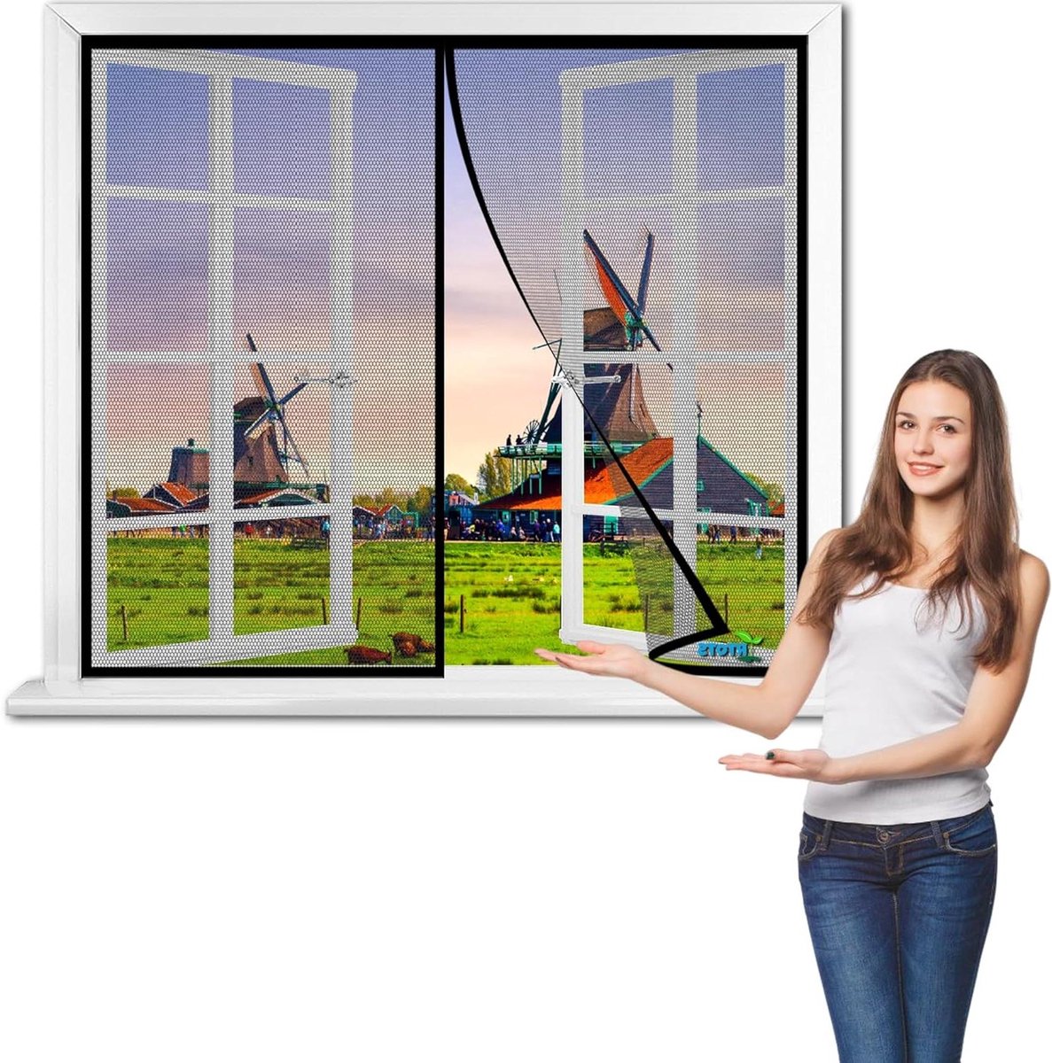 Magnetische Hor - Vliegendeur Gordijn - Insecten Buiten Houden - Automatisch Sluitend - 65 x 115 cm - Zwart