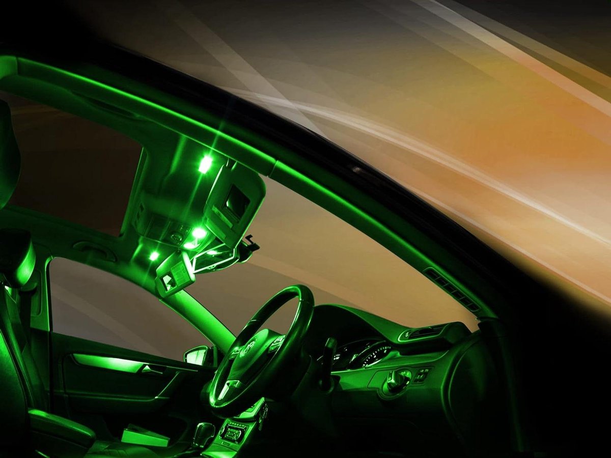 Interieurverlichting set Auto - Binnenverlichting set - Auto verlichten - Speciaal ontwikkeld voor interieur - 3 lampen - Groen