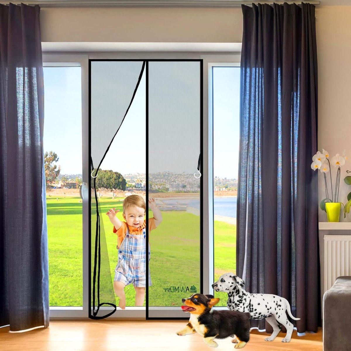 Magnetisch Hor - Horndeur Vliegendeur - Insecten Buiten Houden - Automatisch Sluitend - 95 x 245 cm - Zwart