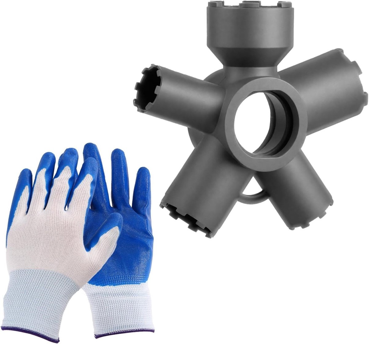 Universele Kraanaansluitingsgereedschap, 10-in-1 Sink Aerator Sleutel met Handschoenen voor M28/M24/PL-CS Aansluitingen en Bubbler Accessoires