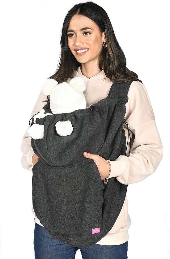 Draagzakhoes Baby - Baby Cape - Warm Blijven - Universeel Verstelbaar - 27.5 x 26.5 x 10.4 cm - Grafiet — afbeelding 3