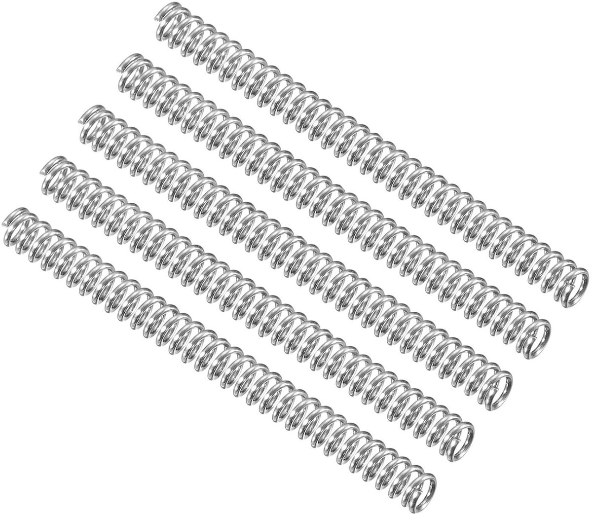 Compressieveer Set - Drukveer RVS - Reparatie en Onderhoud - 304 Roestvrij Staal - 5 stuks 35 mm - Zilverkleurig