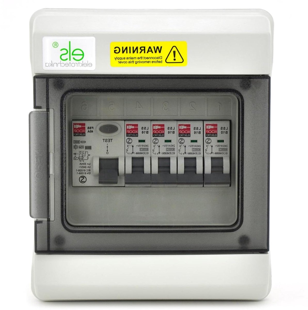 Verdeelkast Opbouw - Stoppenkast Garage - Stroomcircuits Beveiligen - IP66 Waterdicht - 6 Modules - Grijs