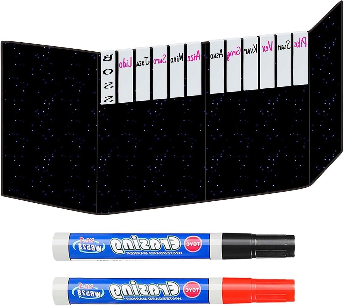 Initiatief Trackers - Spelbord Accessoires - Tafelspel Beheer - Dubbelzijdig Uitwisbaar - 2.6 x 4.3 x 0.5 cm - Wit