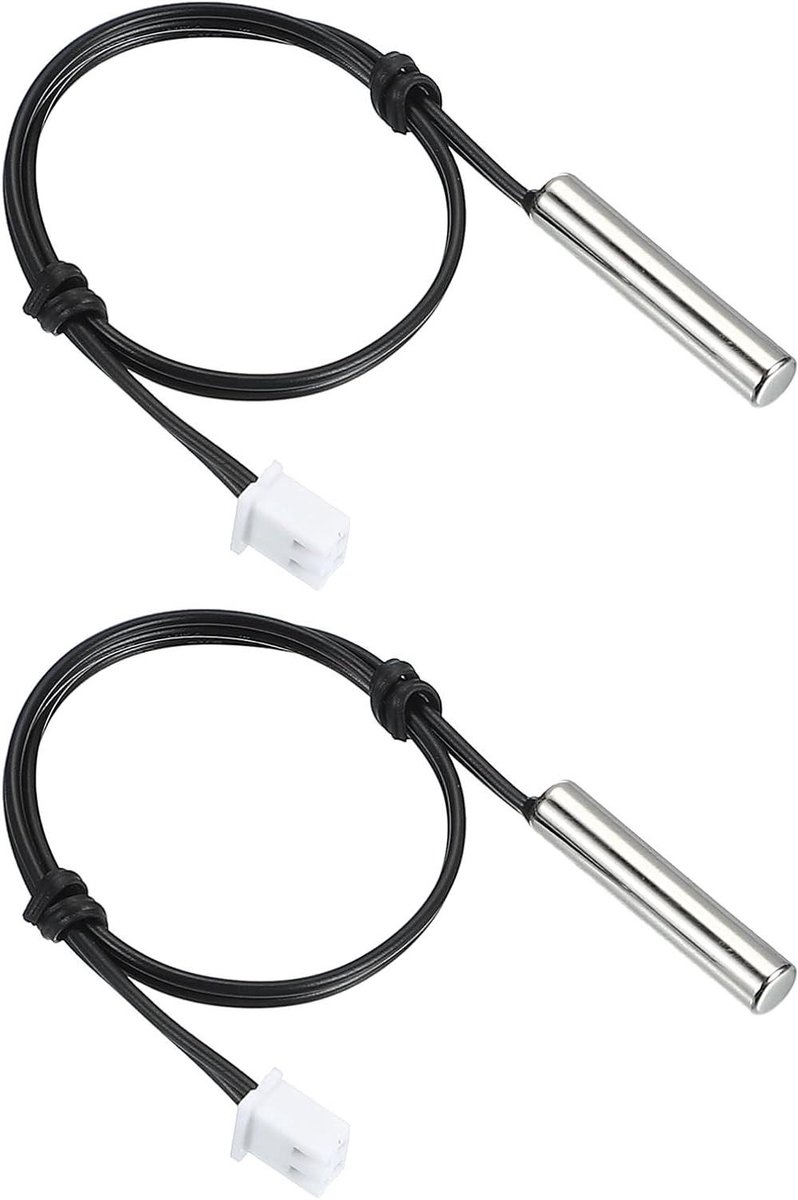 Temperatuursensor NTC - Temperatuurvoeler Zender - Temperatuur Meten Controleren - Waterdichte Koperen Kop - 20 cm Loodlengte - Meerkleurig