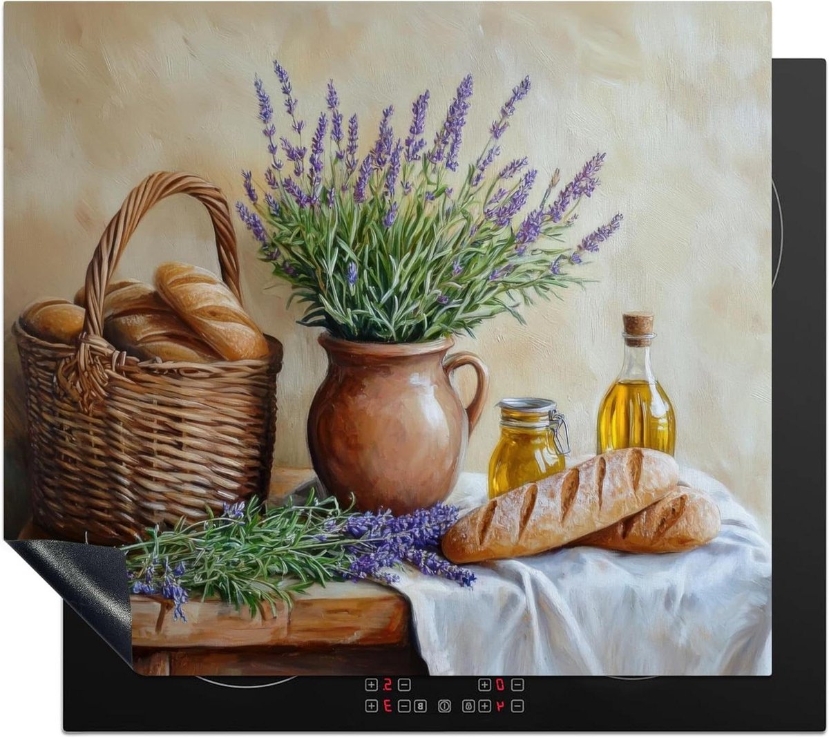 Inductie Beschermer - Kookplaat Afdekplaat - Keuken Decoratie - Foto Print - 59x52 cm - Lavendel