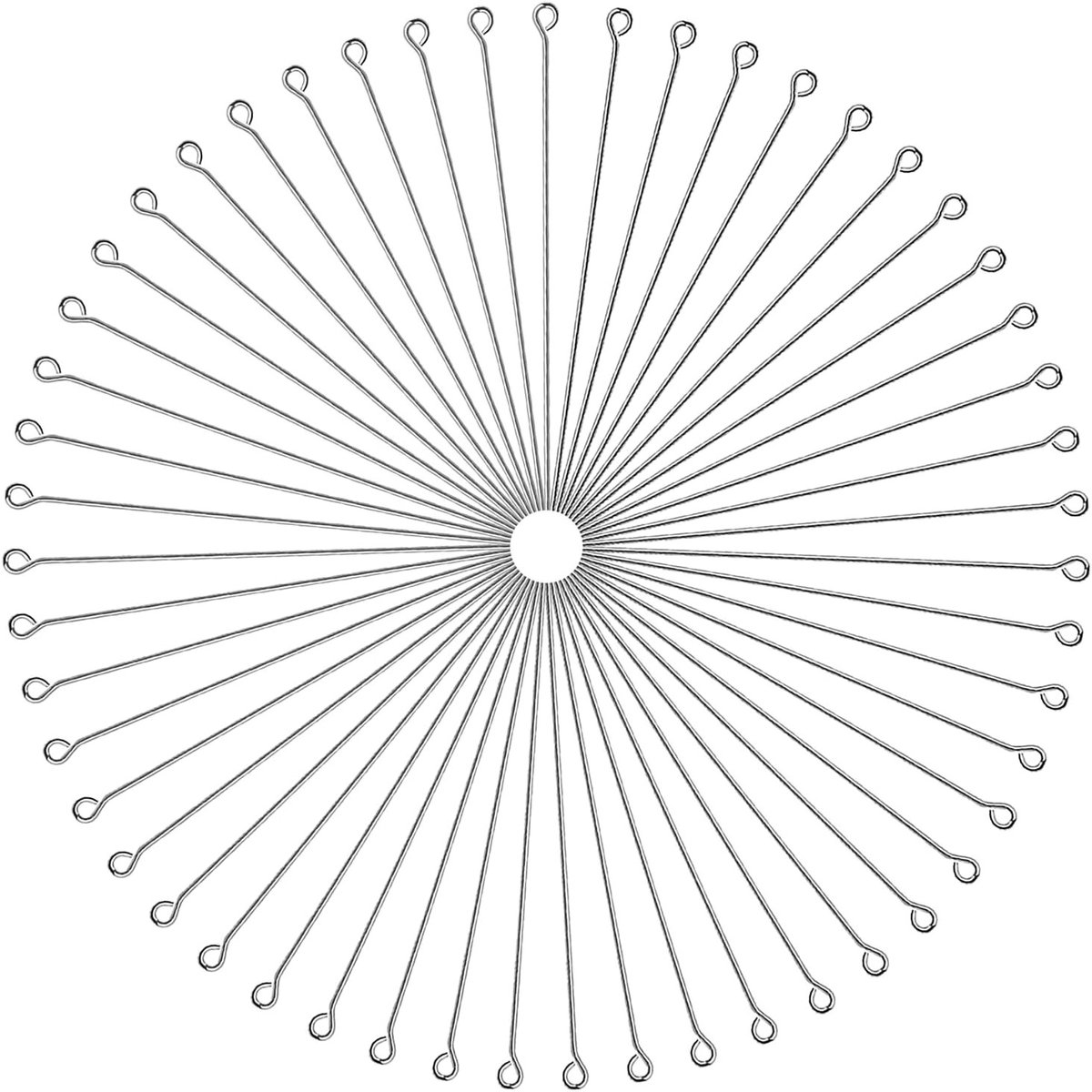 200 Stuks RVS Rivets met Oog voor Sieraden Maken - 70mm Tack Pins voor Oorbellen en Accessoires