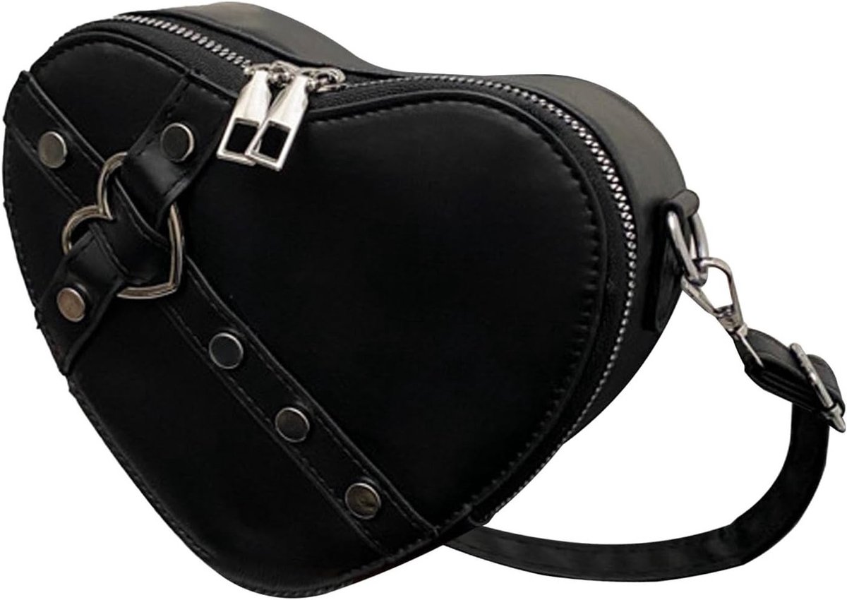 Hartvormige Handtas met Studs - Draagbare PU Schoudertas voor Vrouwen, Ideaal voor Feestjes en Dagelijks Gebruik