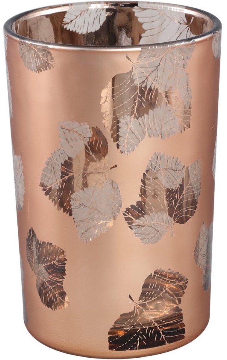PTMD COLLECTION Windlicht - waxinelichthouder - PTMD Mexxy Windlicht - 12 x 12 x 18 cm - Glas - Bruin