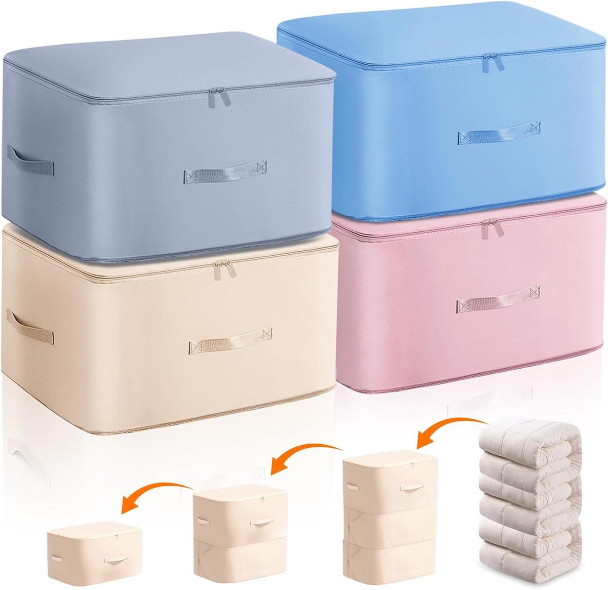 Ruimtebesparende Organizer - Opbergzakken - Dekbedden Opbergen - Zelfcomprimerend - 52 x 42 x 60 cm - 4 Kleuren