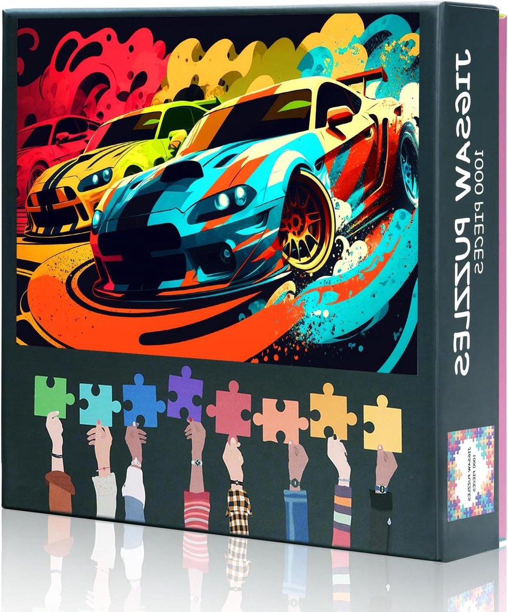 Puzzel 1000 stukjes - Legpuzzel volwassenen - Ontspannend tijdverdrijf - Zone-indeling op achterkant - 50x70 cm - Auto illustratie