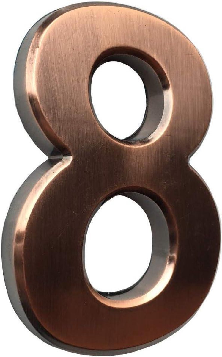 Brievenbusnummers 4 inch - Huisnummers Deurstickers - Adres Aangeven - Zelfklevend Metaal - 10 cm Hoog - Brons